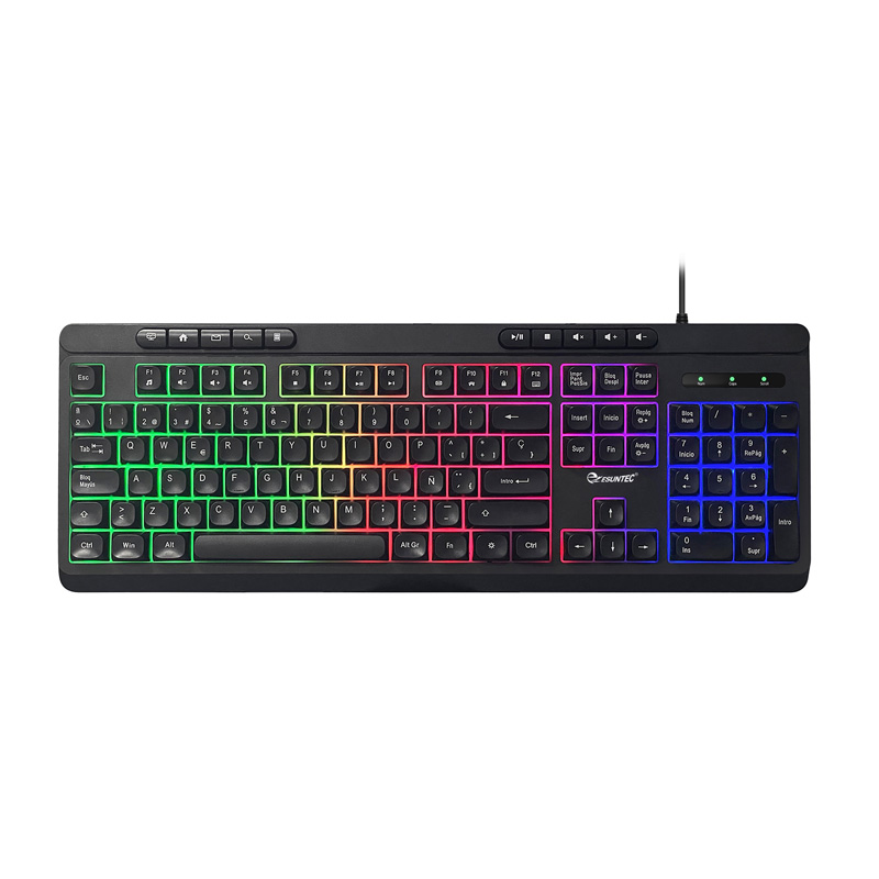 New USB Wired Gaming Keyboard Multimedia Keyboard Laptop Desktop LED Backlight Gaming Ergonomic Keyboard for Gamer, KBL-316L